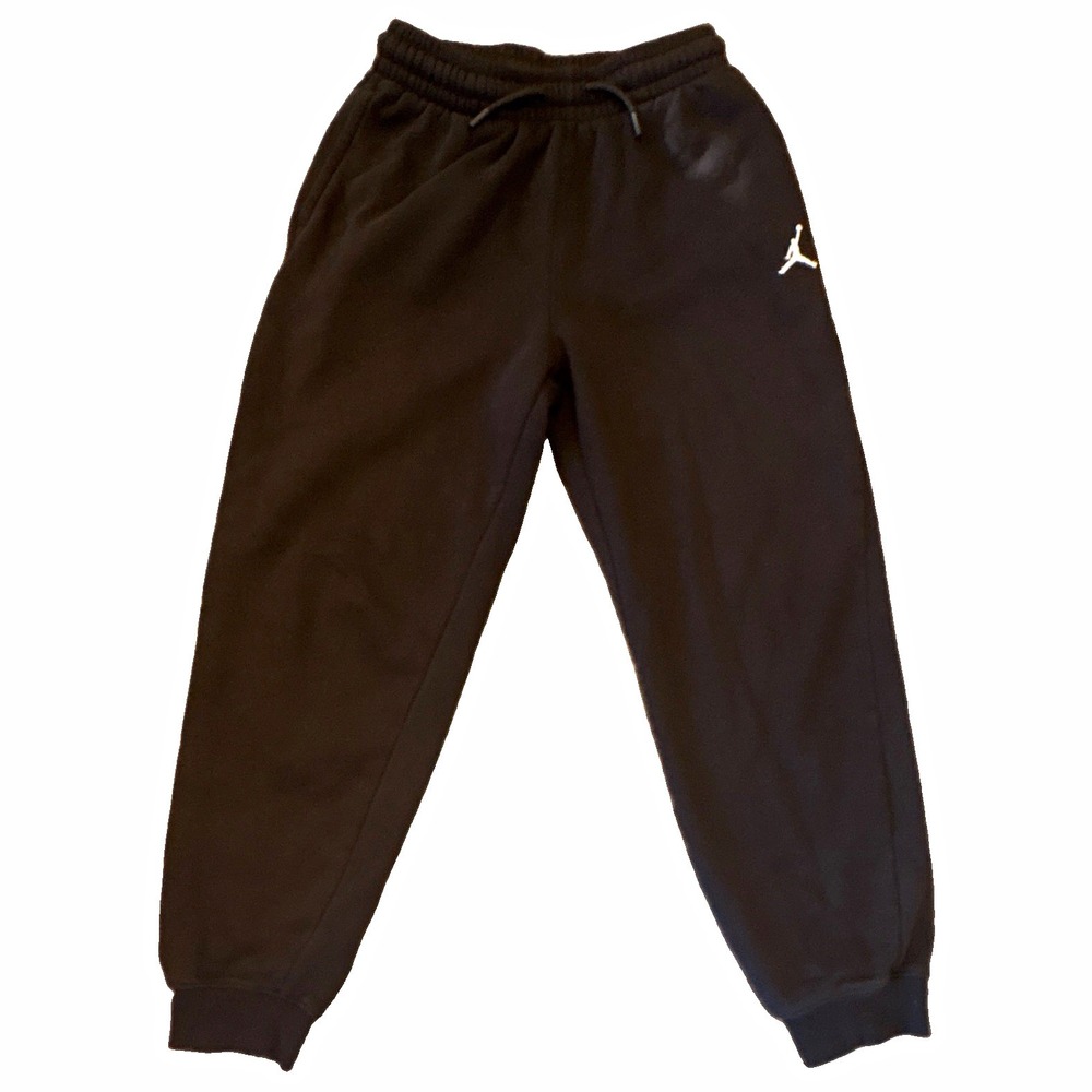 Jordan Jumpman Boys Black Fleece Jogger Pants 12-13Y Drawstring Pockets